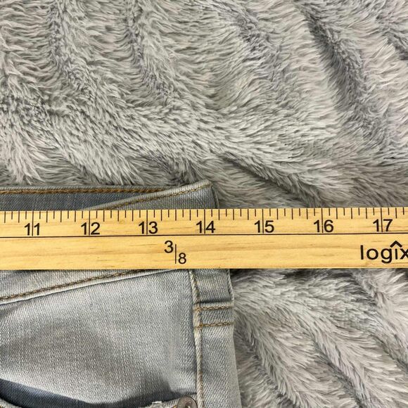 AERO Jeans Womens 6 Skinny Mid Rise Blue Distressed Stretch Denim Festival - Picture 7 of 9